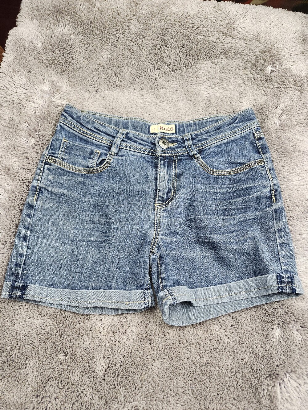Mudd Girls Cuffed Denim Shorts Medium Wash Size 12